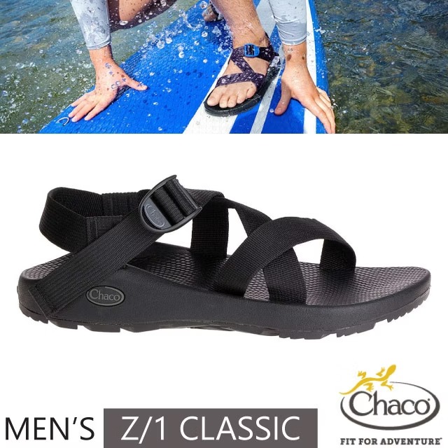 【Chaco】贈置鞋袋!男 Z/1 CLASSIC 越野運動涼鞋(標準款.寬楦) CH-ZCM01-H506 黑✿30E010